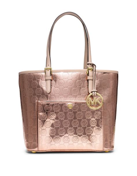 michael kors rose gold flower purse|Michael Kors gold handbag sale.